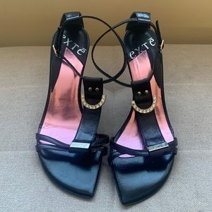 EXTE Women's Ankle Strap with Rhinestone Embellishments Luxury Heels Size 38/7.5